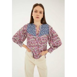 Blouse violette folk bath -...